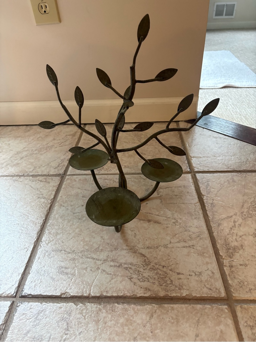 Decorative Metal Branch Candle Holder (or small plant or jewelry holder)